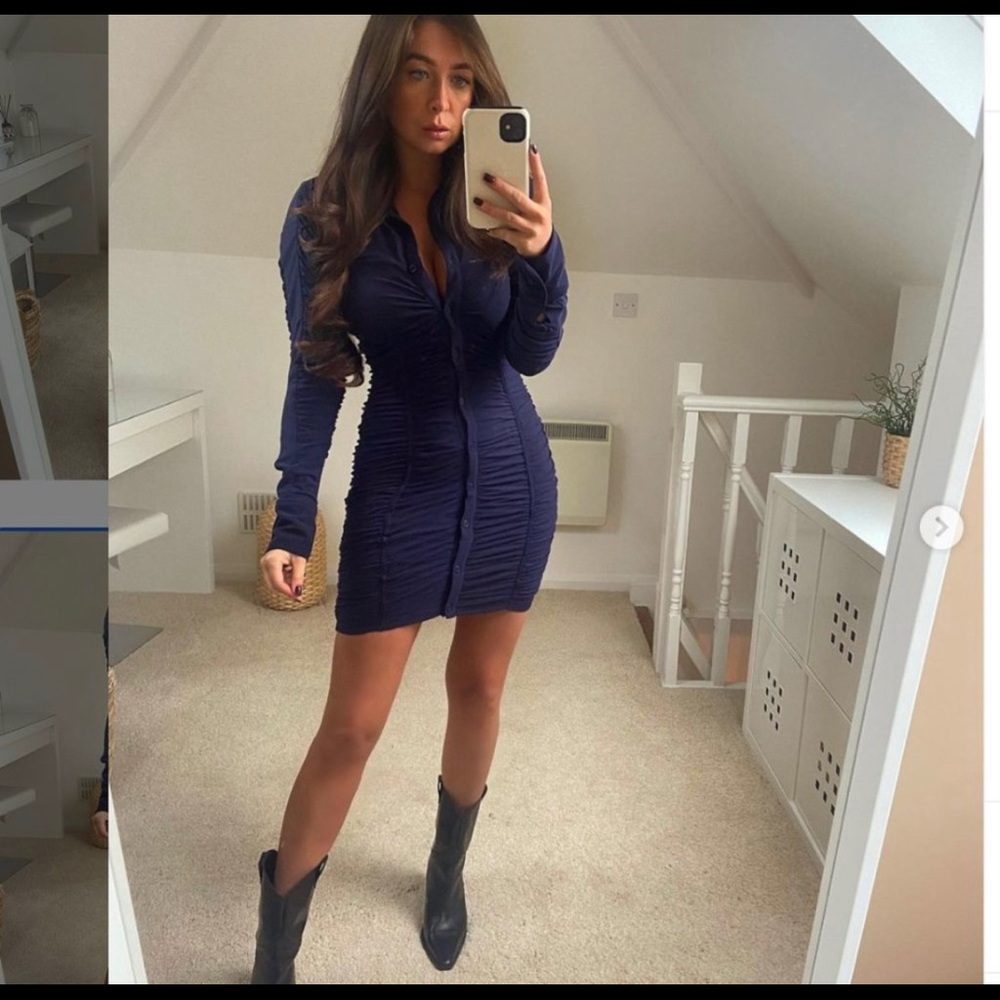 Zara Blue Draped Dress